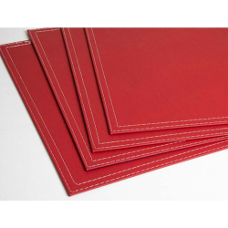 SET 4 UNIDADES INDIVIDUAL ECOCUERO 32X42 CM ROJO (CUEIND00)