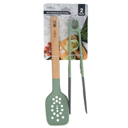 SET UTENSILIO DE COCINA 2 PIEZAS (PINZA/ESPATULA)